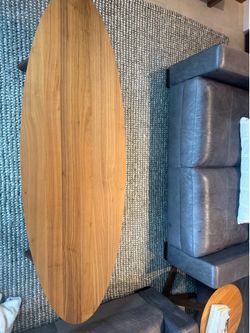 Walnut oval coffee table