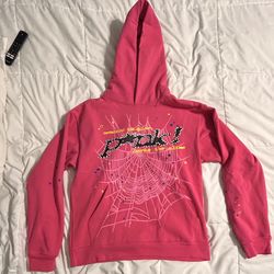 Pink Sp5der Hoodie Medium