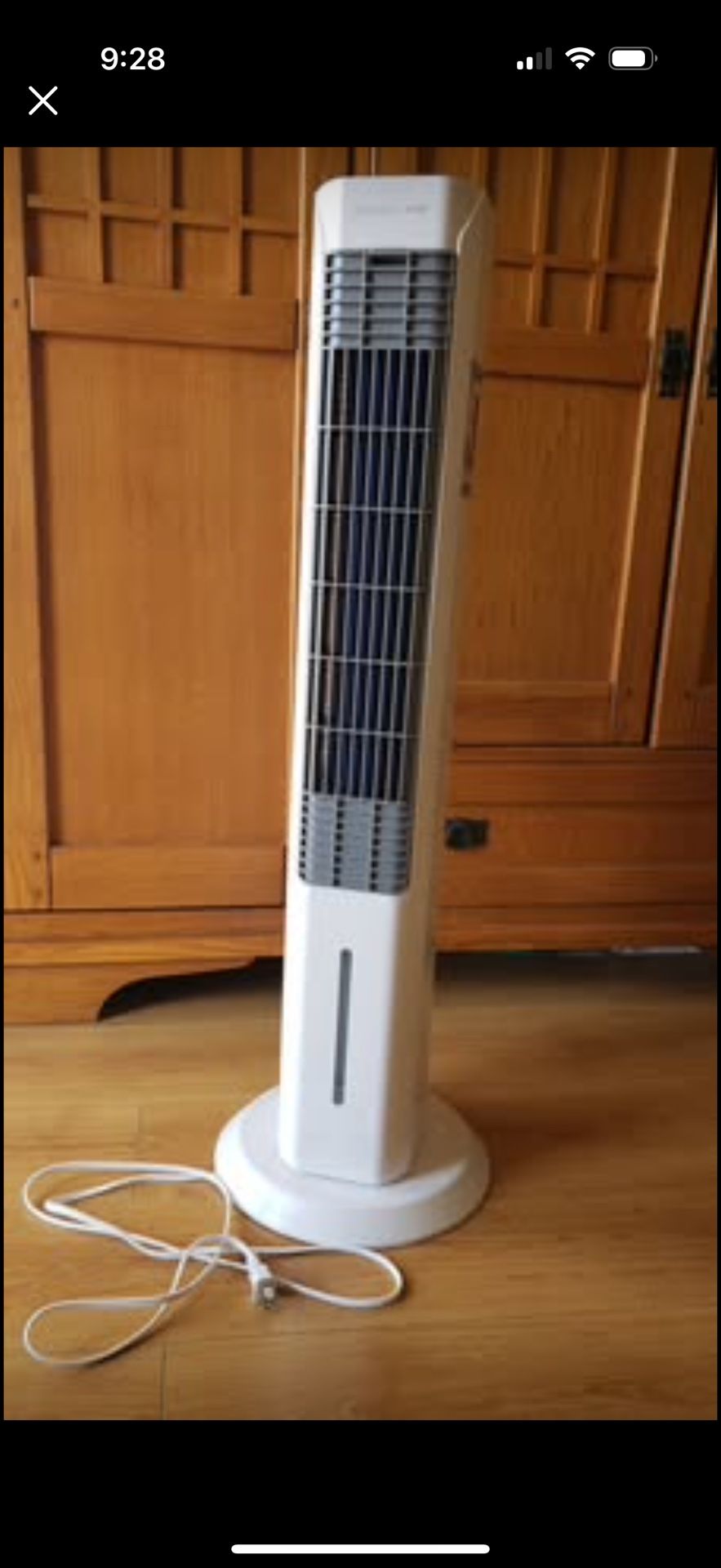 Arctic Air Tower+ Indoor Evaporative Cooler with Oscillating and Quiet Fan Function, Auto-Off Timer, 4 Fan Speeds, LED Night Light, 16-Hour Cooling