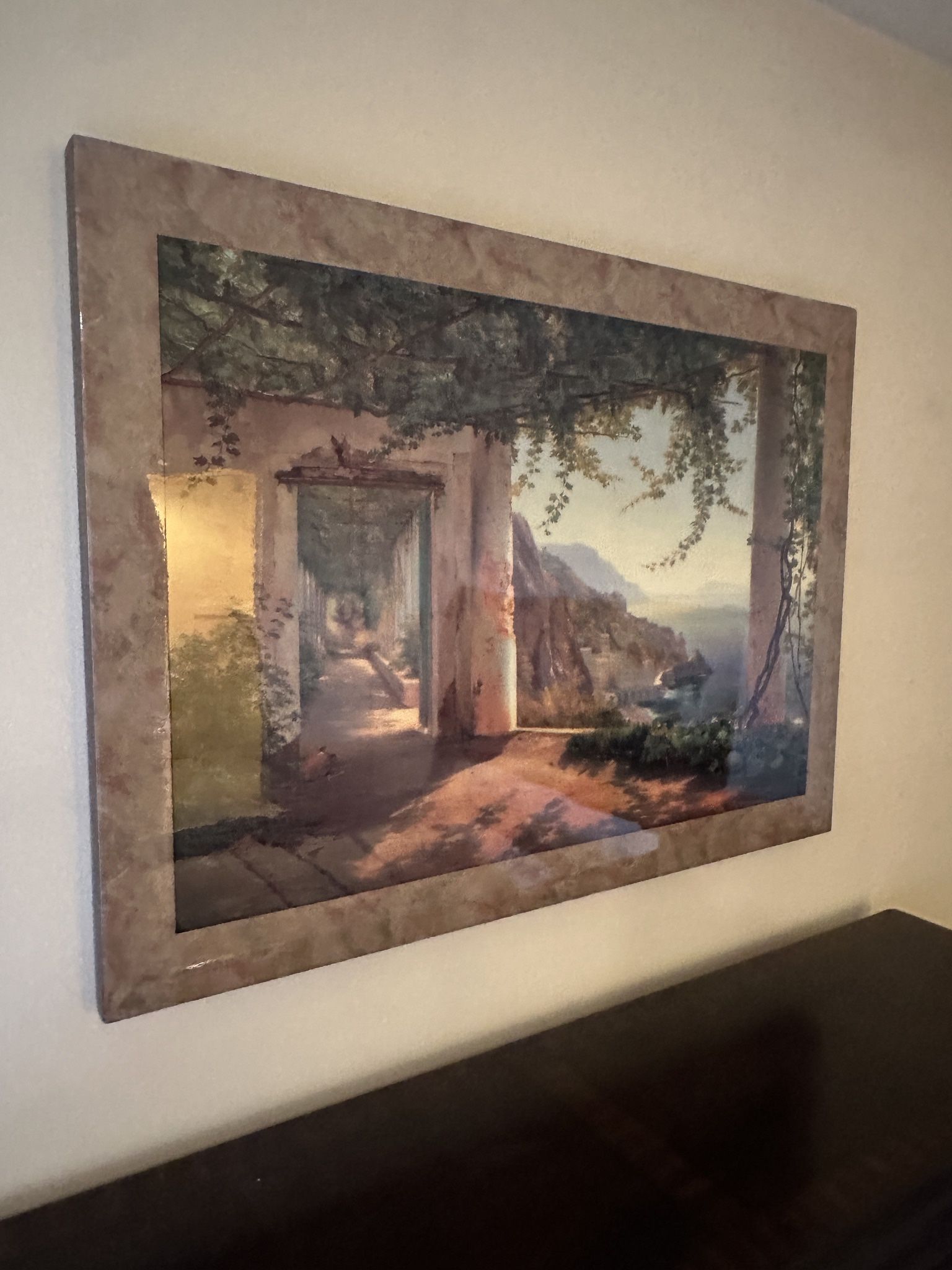Lacquered Italian Garden Landscape Art