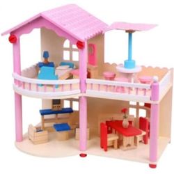 Yuanda Second Floor Villa Wooden Doll House.