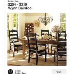 Pottery barn Wynn Chairs Black 6 Total 