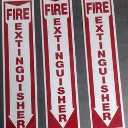 Safety Sign Red 4" X 18" Fire Extinguisher

$25 For All 3