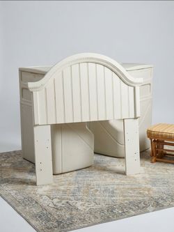 White Wood Arched Headboard