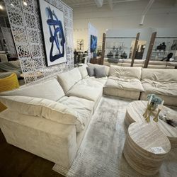 Luxury Oversized 4 Piece Sectional Sofa – Light Grey/Taupe