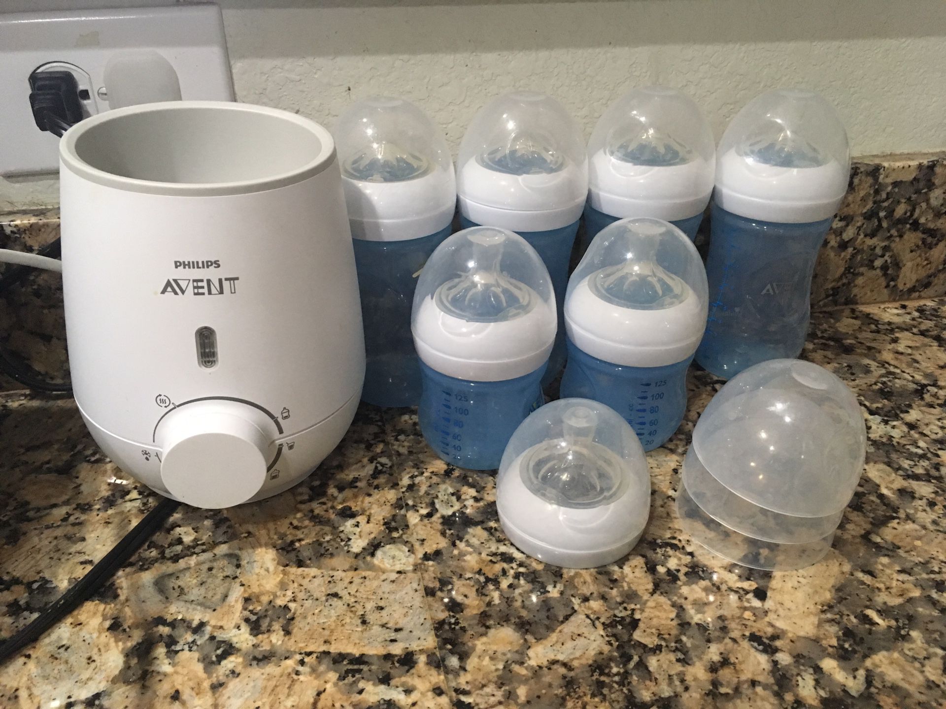 Avent baby bottles and warmer
