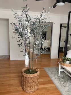 Faux Olive Tree in basket