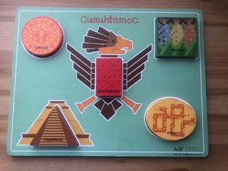 Lil’ Libros Cuauhtémoc bilingual wooden shape puzzle