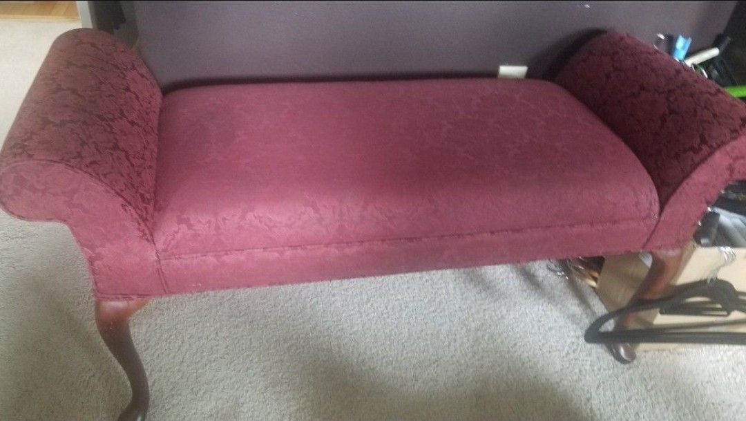Burgundy Ottoman Bench 