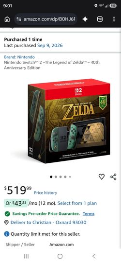 Switch 2 Ocarina of time edition