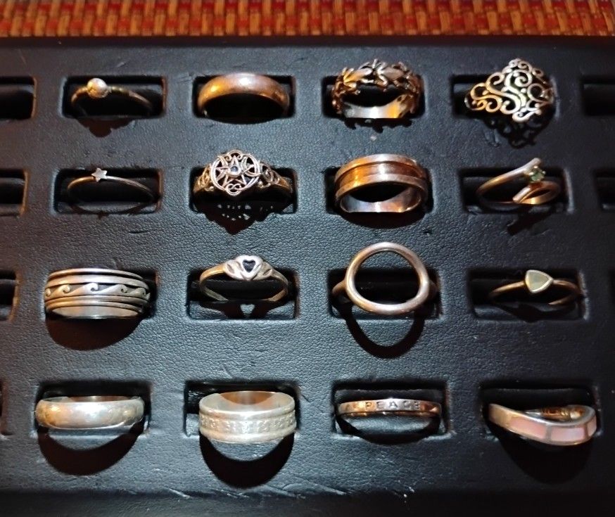 16 Rings All Real Silver Sterling 925 Ring Lot All Authentic 100% Real