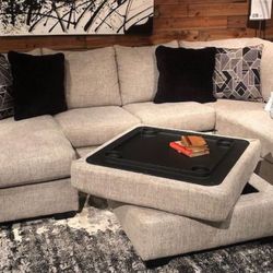 Beige Ravenstone 2 Piece Couch Sectional With Chaise / Living Room Set 🌟 Brand New ✨ Financing Available 👍