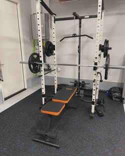 Weight Rack + Gym Equipment 