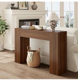 New -43-Inch Wood Console Table for Entryway, Walnut Console Table Behind Couch, Small Modern Entryway Table for Hallway, Farmhouse Sofa Table for Sma