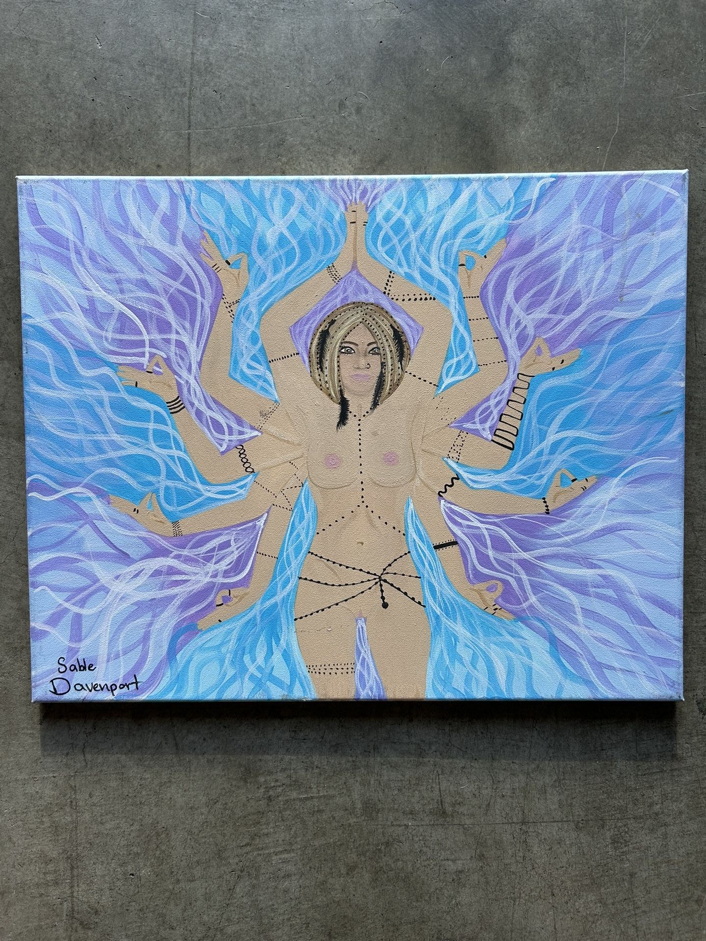 Female Durga Themed Canvas Painting