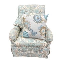 Swivel Rocker Club Chair in Coastal, Soft Color Palette