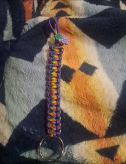 Paracord Keychain with Grape Charm