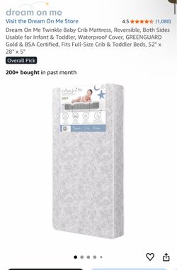 Dream On Me Twinkle Baby Crib Mattress Full Size