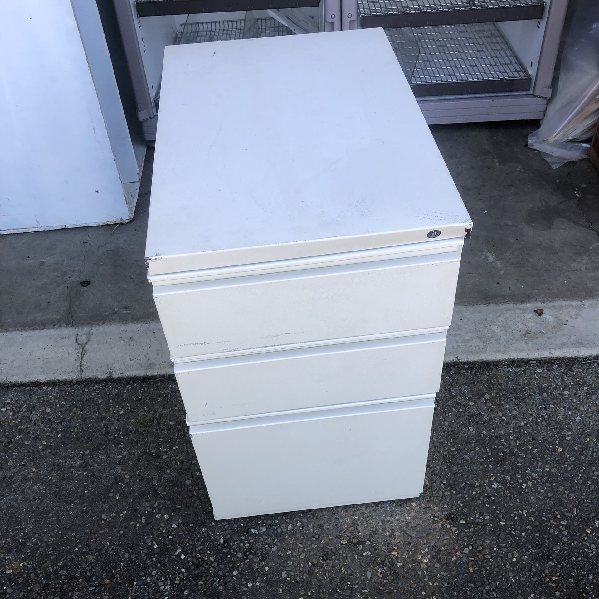 Three drawer filing cabinet