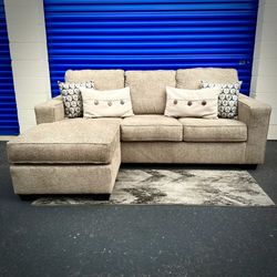 Beige Modern Reversible Sectional Sofa