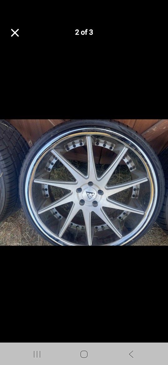 22 Staggered Rims And Tires