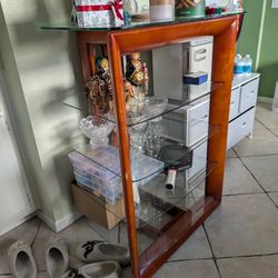 Wooden And Glass Shelf