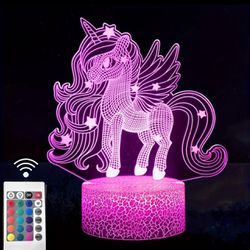 1pc Cute Horse 3D Model Night Light, 16 Colors+Warm White Base LED Decorative Light, Touch And Remote Control Light, Holiday Gift For Classmates And F
