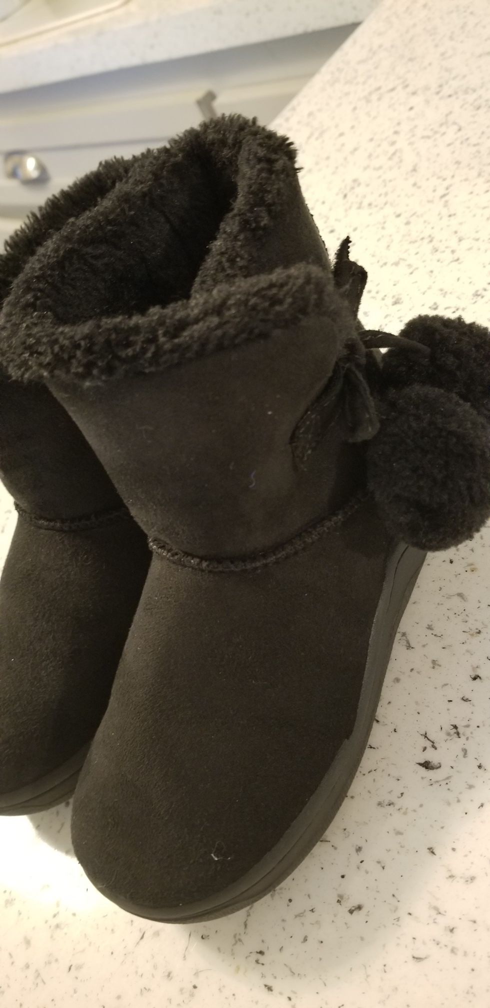 Black warm toddler girl boots sz 9