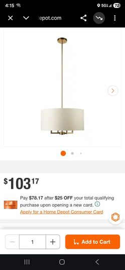 Shop Globe Electric
Emery 4-Light Matte Brass Pendant Light with Beige Fabric Shade