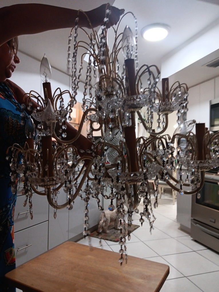 Sterling 12 Light Crystal Chandelier