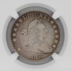 1806-P 50C DRAPED BUST U.S. HALF DOLLAR 90% SILVER