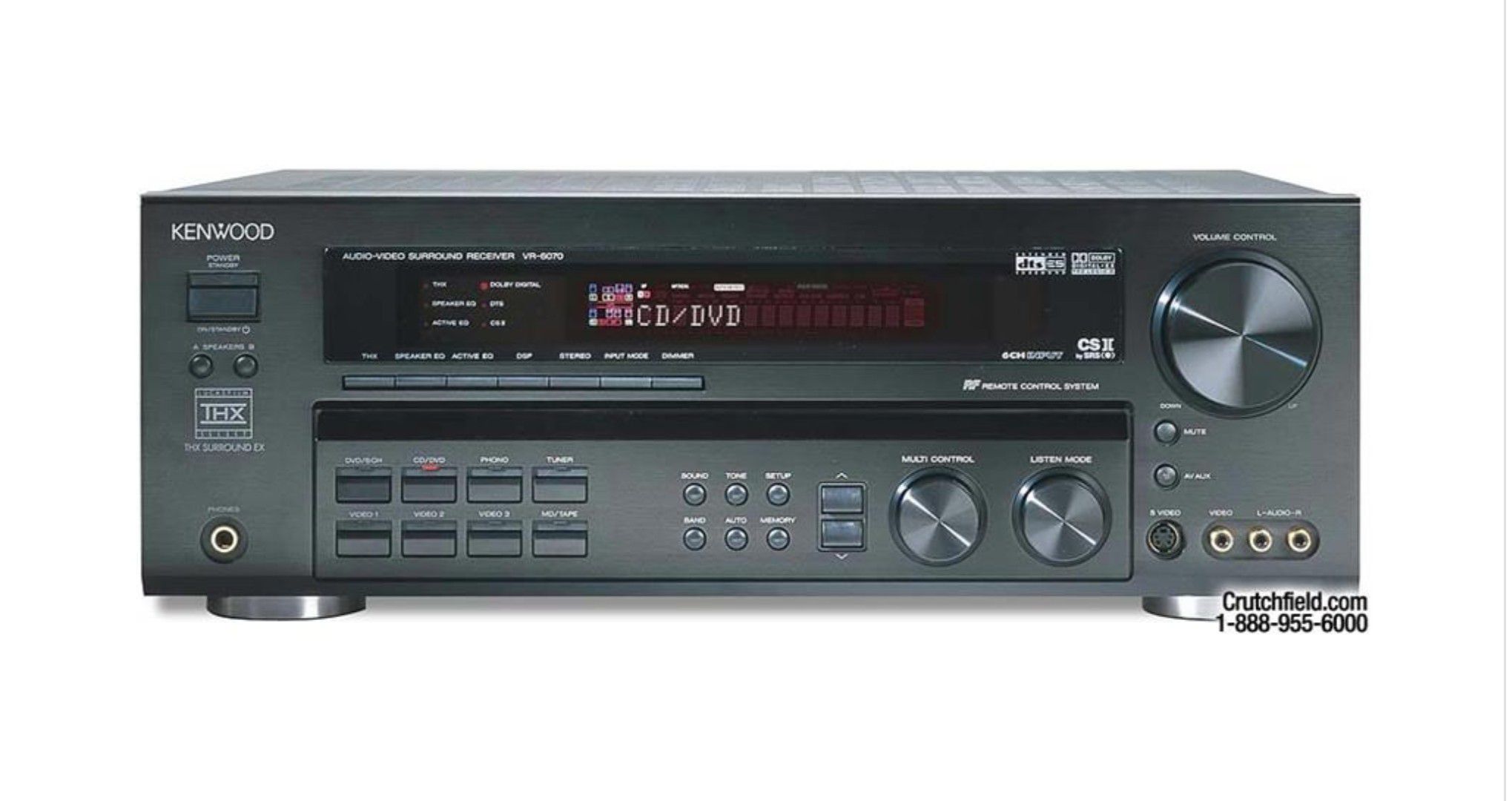 Kenwood 600 Watt THX Select Surround EX 6 Channel Audio-Video Reciever VR-6070 DTS Dolby Digital Pro-Logic II CSII SRS