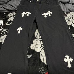 Black Jeans with crosses