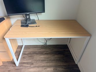 Computer Desk with White Metal Legs
