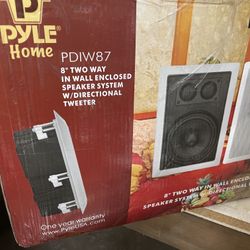 Pyle Flush Mount In Wall Speakers - PDIW87 White