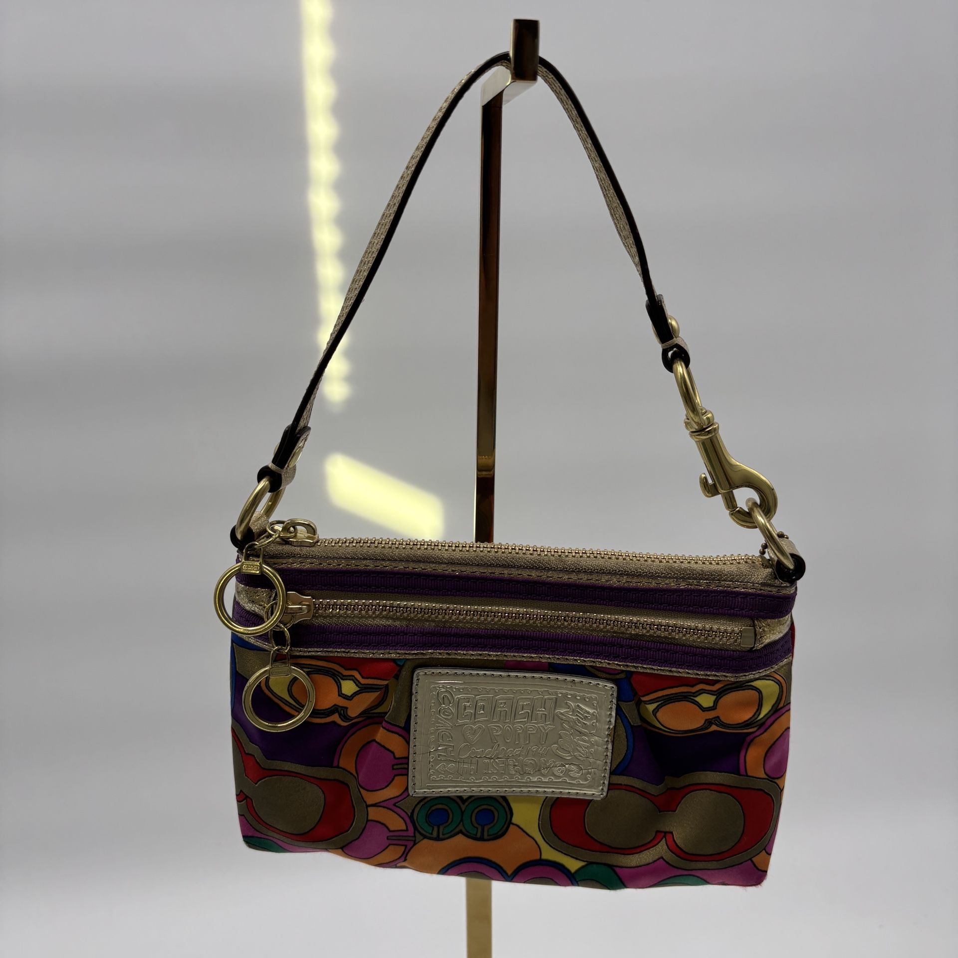 Coach Poppy Y2K Glam Op Art Wristlet/ Mini Bag