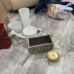Assorted Vases And Candle Holders 