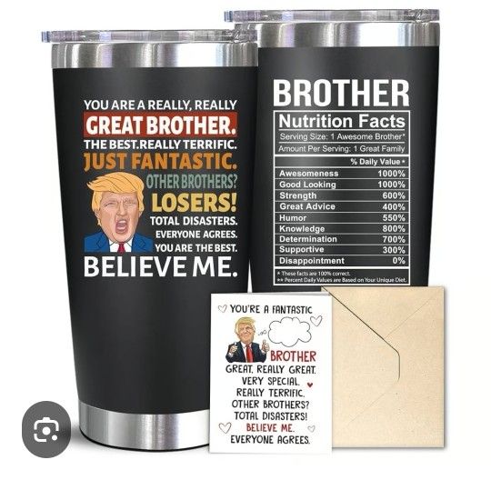 Trump 🔥 20oz “Great Brother” Stainless Steel Tumbler – Hilarious Gift! (NEW) 🔥