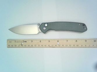 CJRB LARGE PYRITE BUTTON LOCK 3.7’’ AR-RPM9 STONEWASH DROP POINT OD GREEN MICARTA