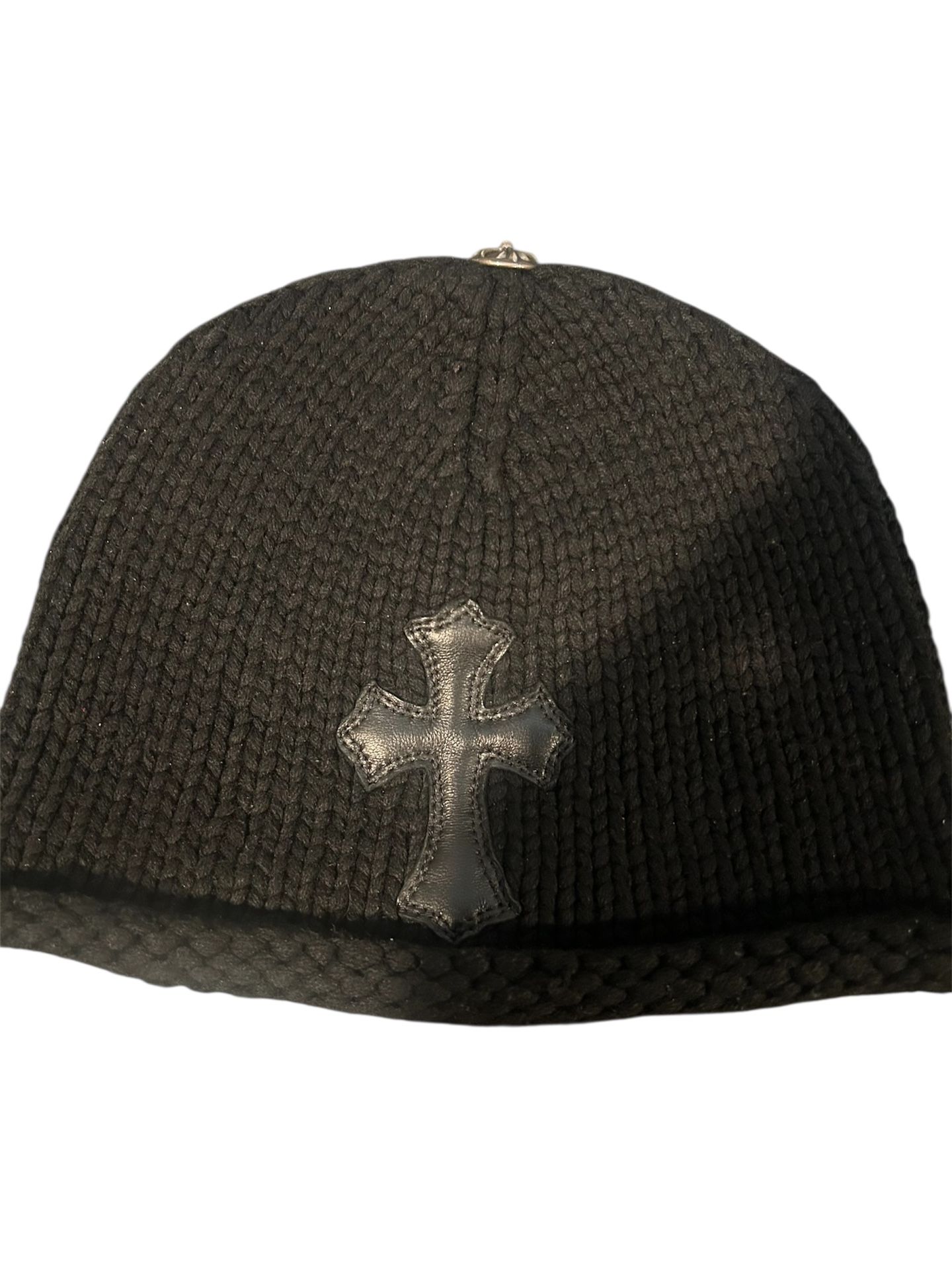 Chrome Hearts Cashmere Leather Cross Patch Beanie