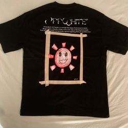 Off-White Smiley Tape Print T-Shirt Black Size M Streetwear