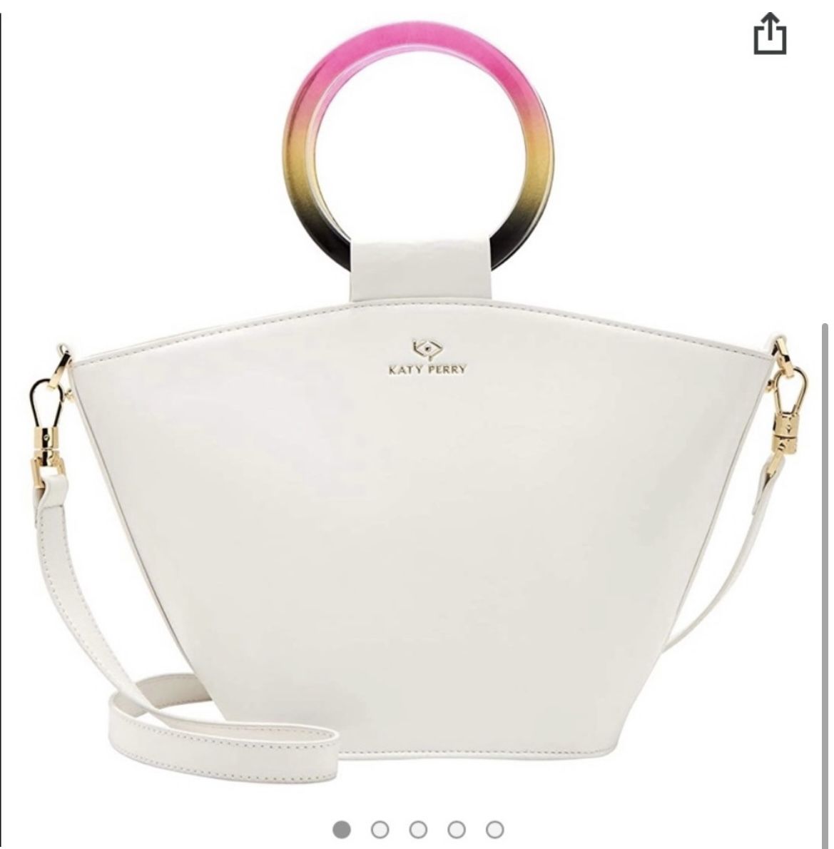 Katy Perry “The Patsy” Zip Bucket White Crossbody HandBag