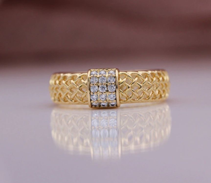 Gold Round Natural Zircon Ring 11