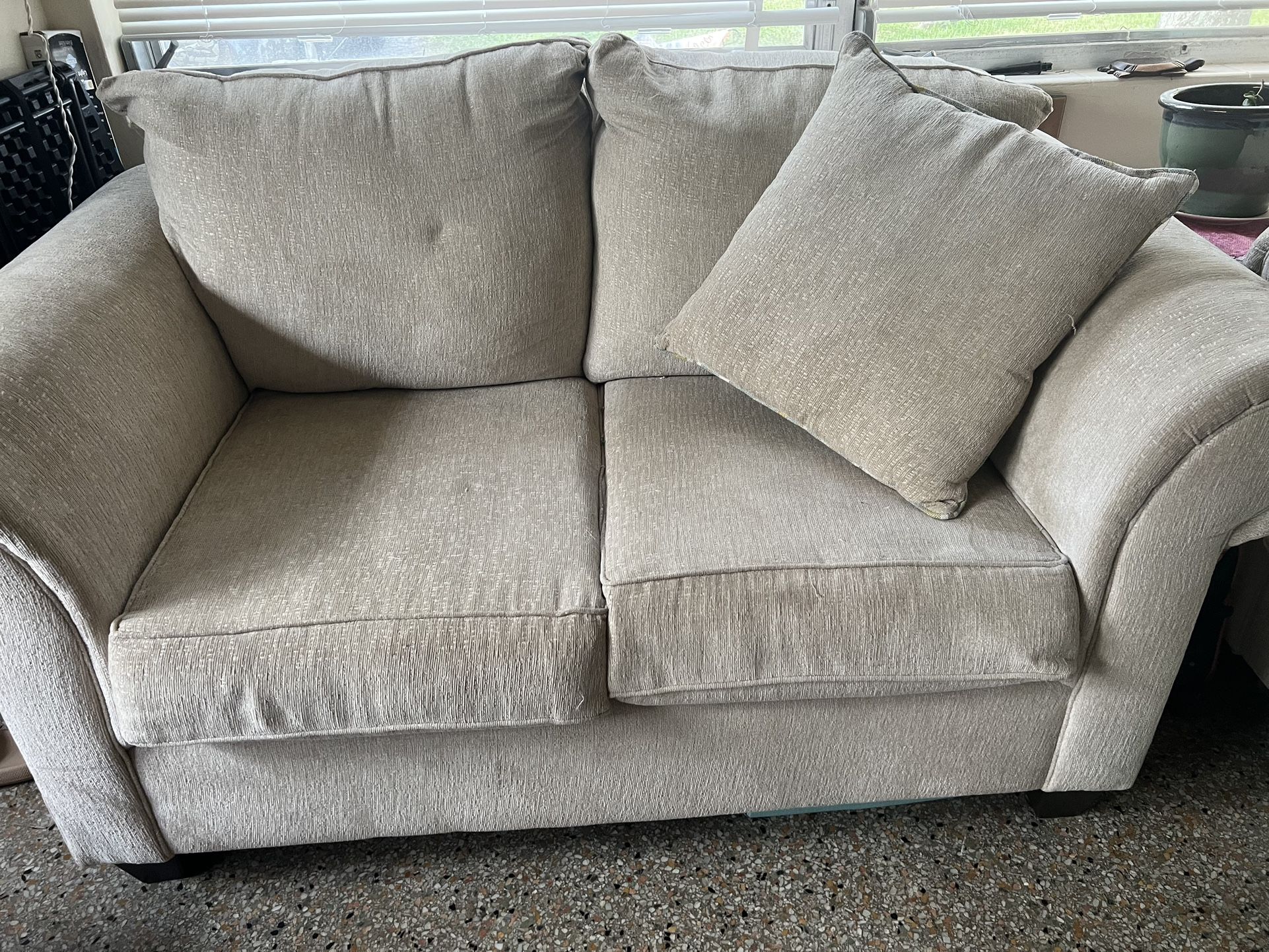 Beige Loveseat