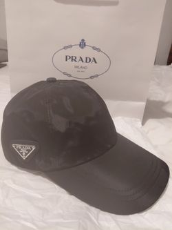 Prada Black Nylon Baseball Cap Hat w/ Triangle Logo – New + Dust Bag