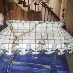 Stained Glass Chandelier Dining Table Pool Table