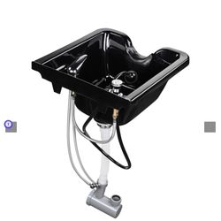 Salon Shampoo Bowl Hair Basin w/ Faucet Neck Rest Hair Trap