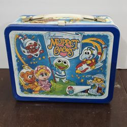 Vintage 1980s Metal MUPPET BABIES lunch Box With Thermos 