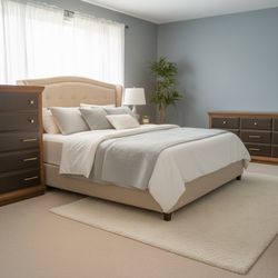 Newly Refinished Mid-Century Bedroom Set – 9 Drawer Dresser + Chest