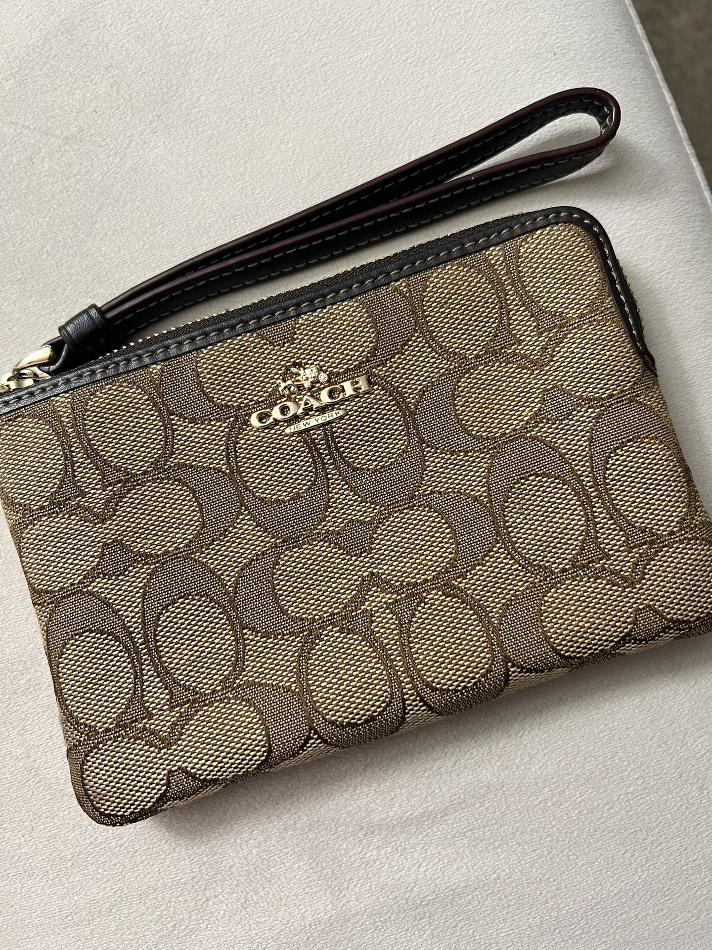 Coach monogram wristlet